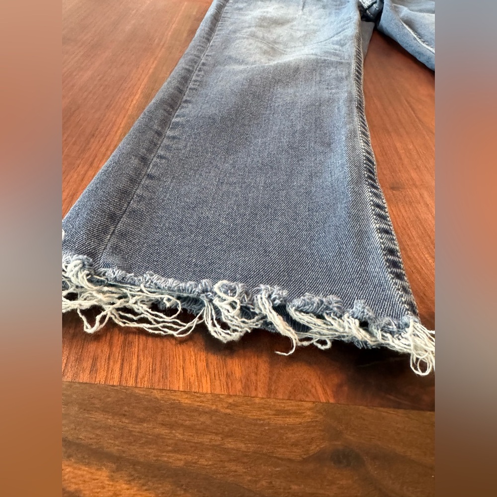 Vigoss Crop Straight raw hem blue denim jeans size 10 Euc - Picture 7 of 9